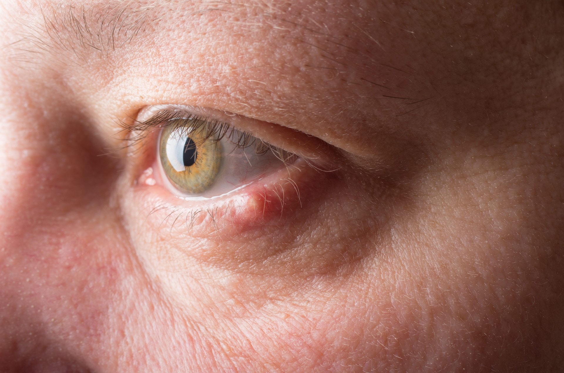 close up image of a man's eye